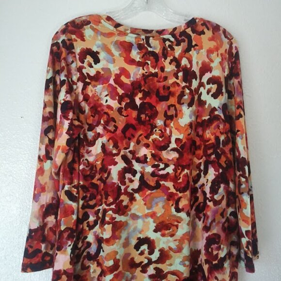Logo by Lori Goldstein adobo all over print blouse women's size M - Picture 5 of 16